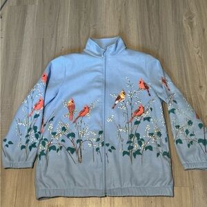 Women's Blue Jacket with Cardinal Print